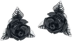 Black Rose Ear Studs, Alchemy Gothic, Nappikorvakorusetti