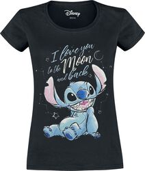 I love you to the moon and back, Lilo & Stitch, T-paita
