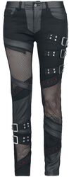 Jeans with Mesh Details, Gothicana by EMP, Farkut