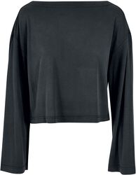 Ladies’ short Modal Bateau neckline long-sleeved top pitkähihainen paita