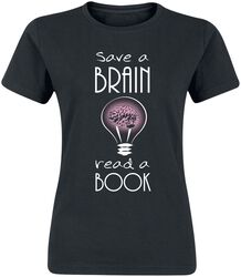 Save A Brain - Read A Book, Sanonnat, T-paita
