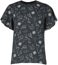 T-paita all-over-painatuksella, Gothicana by EMP, T-paita
