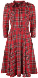Punainen tartaanikuvioinen mekko, H&R London, Keskipitkä mekko