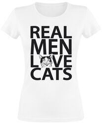 Real men love cats, Tierisch, T-paita