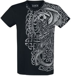 Musta T-paita painatuksella ja V-kaula-aukolla, Black Premium by EMP, T-paita
