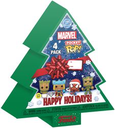 Gingerbread tree Christmas box - POP! Set of 4 key rings (glow in the dark - figuuri), Marvel, Funko Pocket Pop!