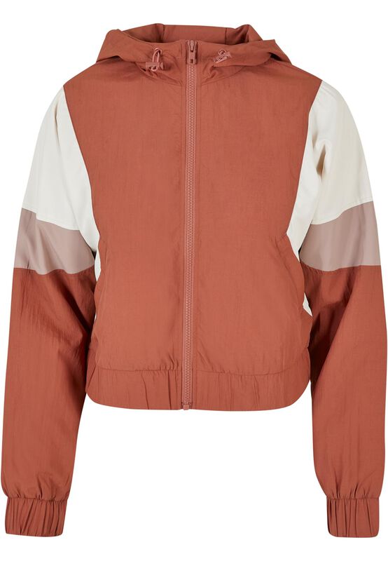 Ladies’ short three-tone crinkle jacket takki