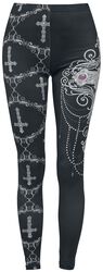 Gothicana X Anne Stokes - mustat leggingsit painatuksella