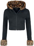 Jacket With Leopard-Print Fur Collar, Queen Of Darkness, Välikausitakki