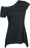 Chain Neckline Shirt, Black Premium by EMP, T-paita