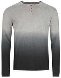 Harmaat dip-dye-värjätty pitkähihainen paita, Black Premium by EMP, Pitkähihainen paita