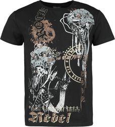 T-paita old school -tyylisellä käärmepainatuksella, Rock Rebel by EMP, T-paita
