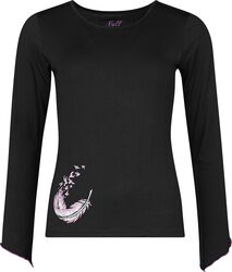 Longsleeve With Wing And Feather Print, Full Volume by EMP, Pitkähihainen paita