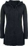 Ladies Knitted Long Zip Hoody, Black Premium by EMP, Neuletakki