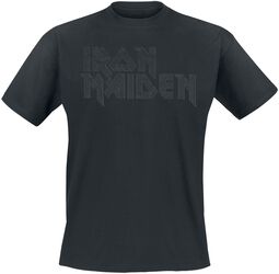 Black On Black Logo Stacked, Iron Maiden, T-paita