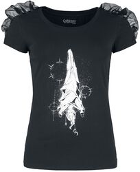 T-paita kurotulla yksityiskohdalla ja mystisellä painatuksella, Gothicana by EMP, T-paita