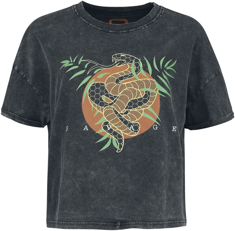 T-paita old-school-käärmepainatuksella