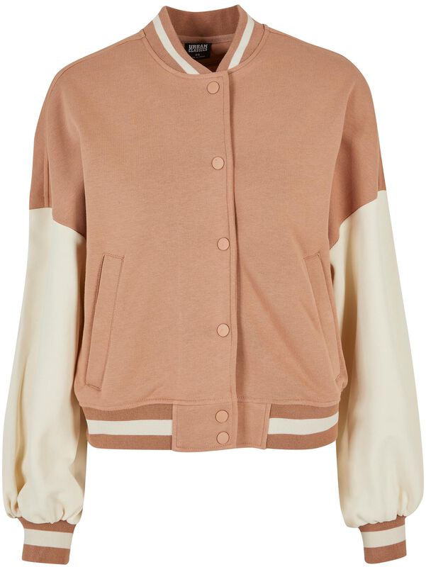Ladies’ oversized two-tone college Terry jacket takki