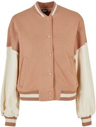 Ladies’ oversized two-tone college Terry jacket takki, Urban Classics, Baseball-takki
