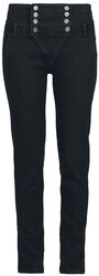 Double Button Placket Jeans, Black Premium by EMP, Kangashousut