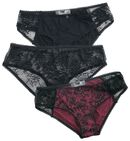 Ladies Panty - 3 kpl setti, Black Premium by EMP, Alusasut