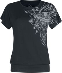 Sport and Yoga - rento musta T-paita yksityiskohtaisella painatuksella, EMP, T-paita