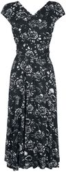 Monikäyttöinen mekko pääkallo- ja ruusupainatuksilla, Black Premium by EMP, Keskipitkä mekko