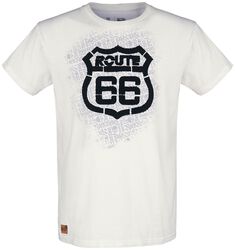 Rock Rebel X Route 66 - valkoinen T-paita flokkipainatuksella
