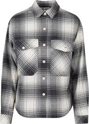 Ladies’ oversized chequered shirt ruutupaita, Urban Classics, Pitkähihainen