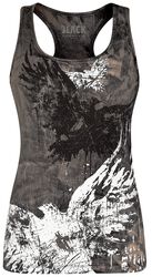 Washed Top with Print, Black Premium by EMP, Toppi