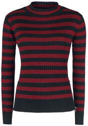 Menace Red and Black Stripe Sweater, Jawbreaker, Neulepaita