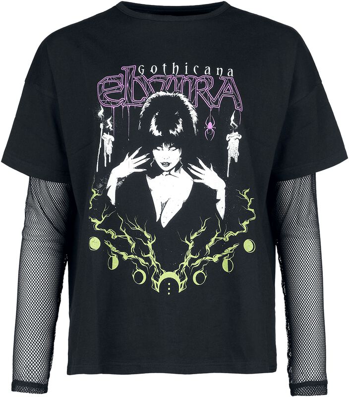 Gothicana X Elvira 2-in-1 T-paita ja pitkähihainen paita