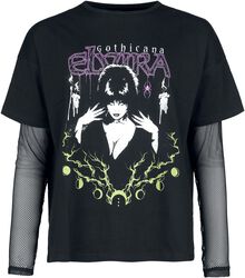 Gothicana X Elvira 2-in-1 T-paita ja pitkähihainen paita, Gothicana by EMP, Pitkähihainen paita