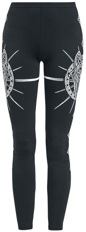 Mustat leggingsit kelttityylisellä painatuksella