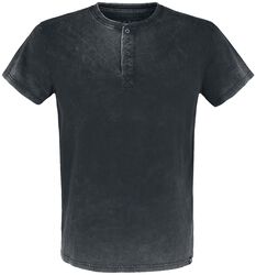 T-paita erikoispesulla ja napillisella kauluslistalla, Black Premium by EMP, T-paita