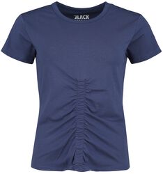 Sininen T-paita kurotulla etuosalla, Black Premium by EMP, T-paita